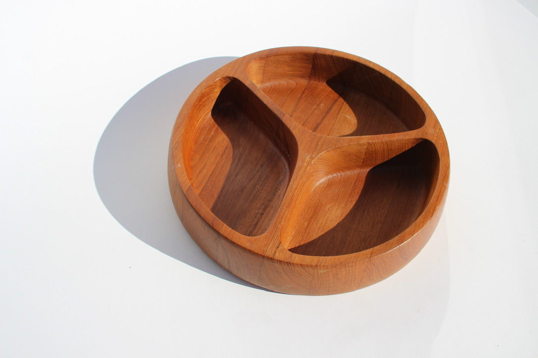 dansk teak snack tray