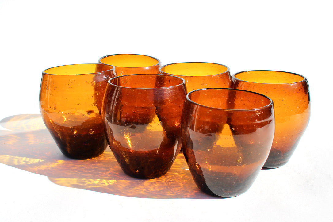 handblown amber tumbers (2)