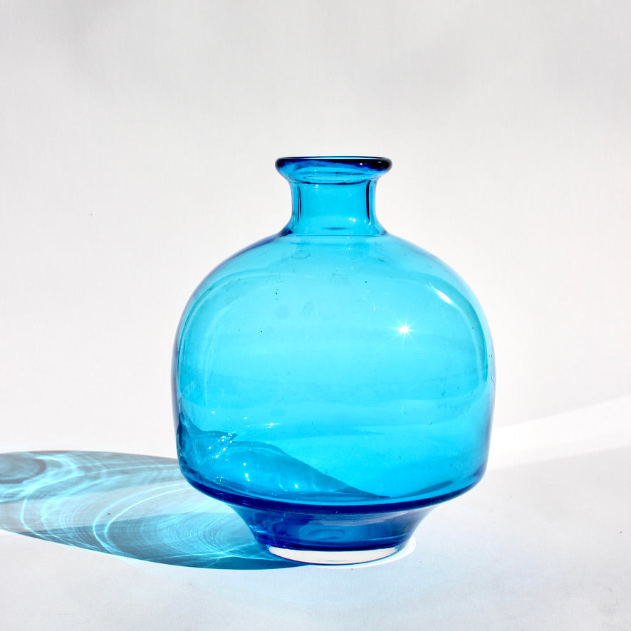 vibrant blue glass vase