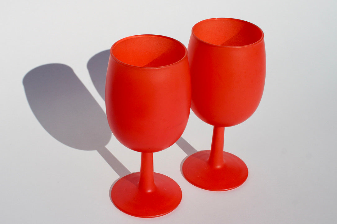 matte red orange wine glasses (2)