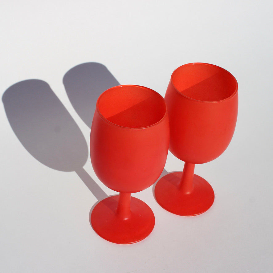 matte red orange wine glasses (2)