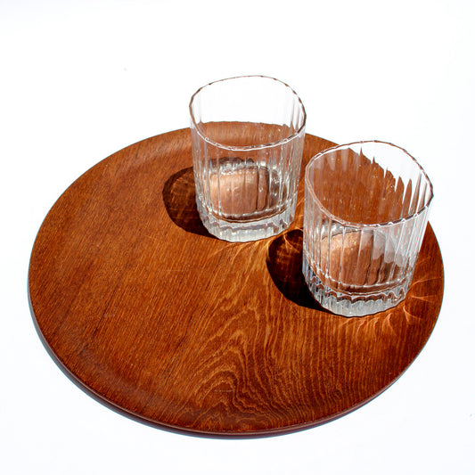 ribbed glass tumblers (2)