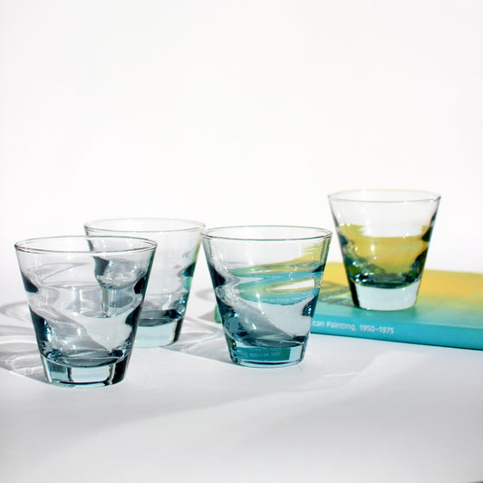 pale blue optic tumblers (4)