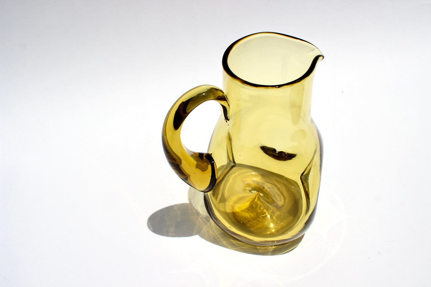 dimpled amber glass pitcher