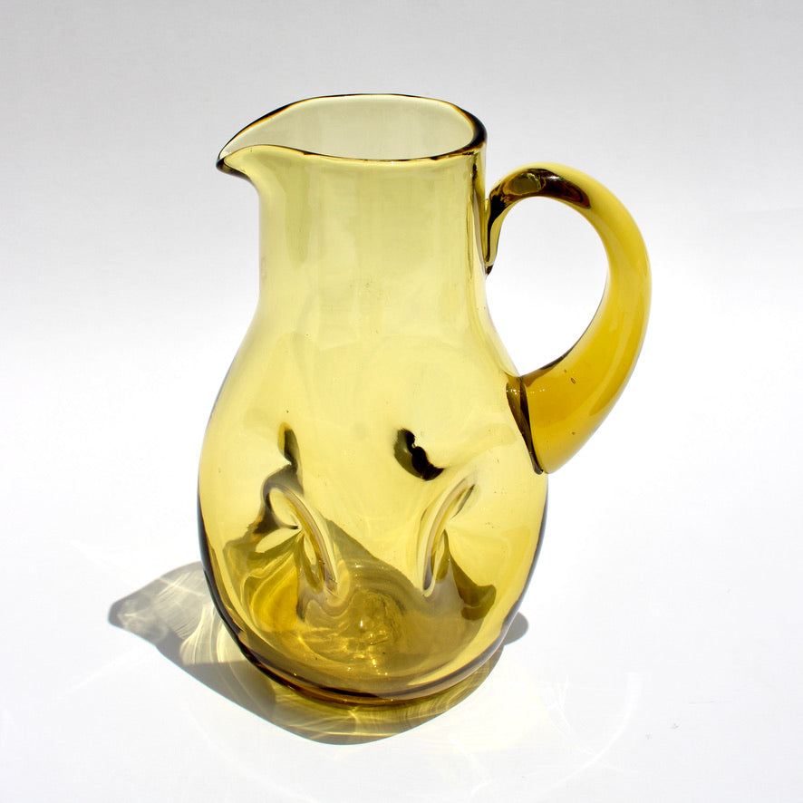 dimpled amber glass pitcher