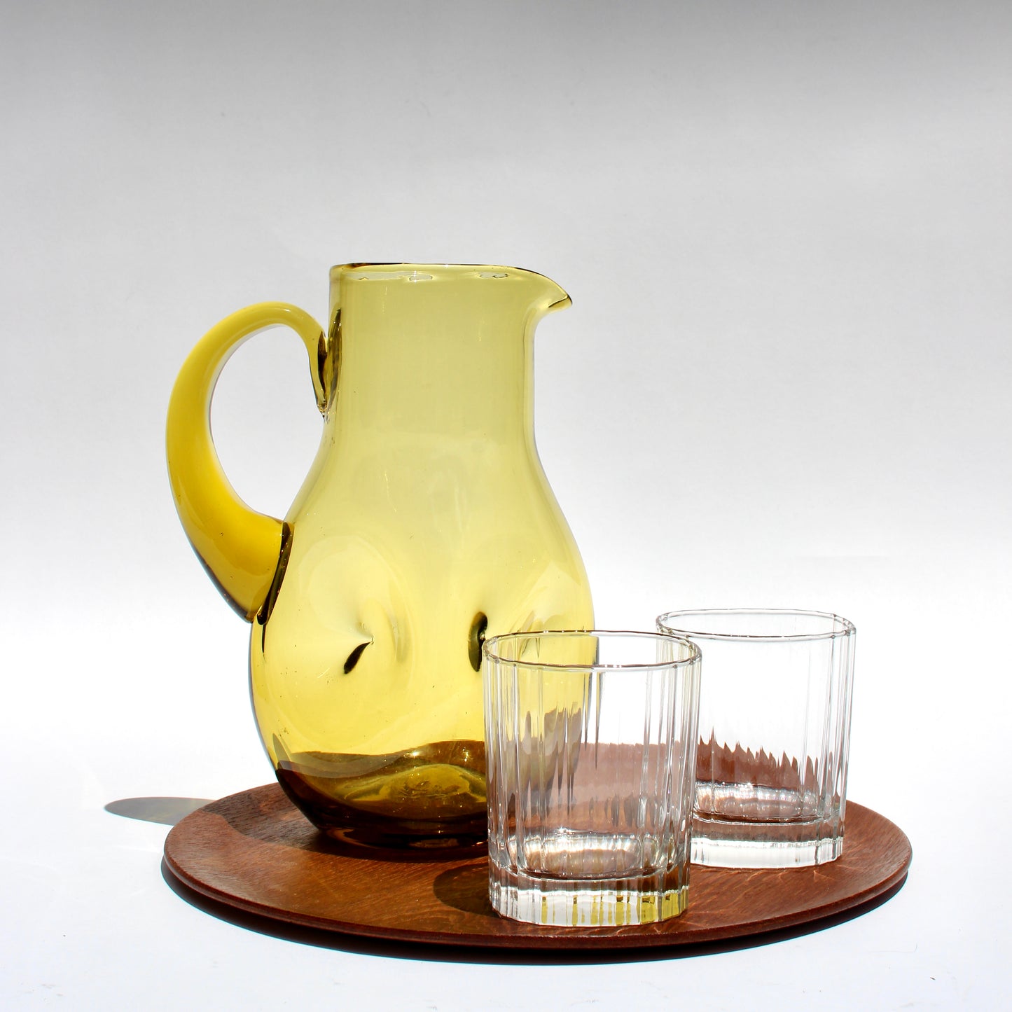 dimpled amber glass pitcher