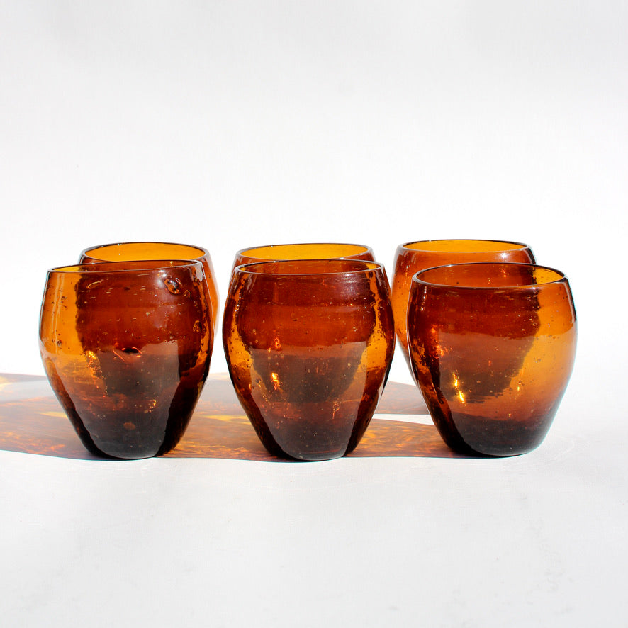 handblown amber tumbers (2)