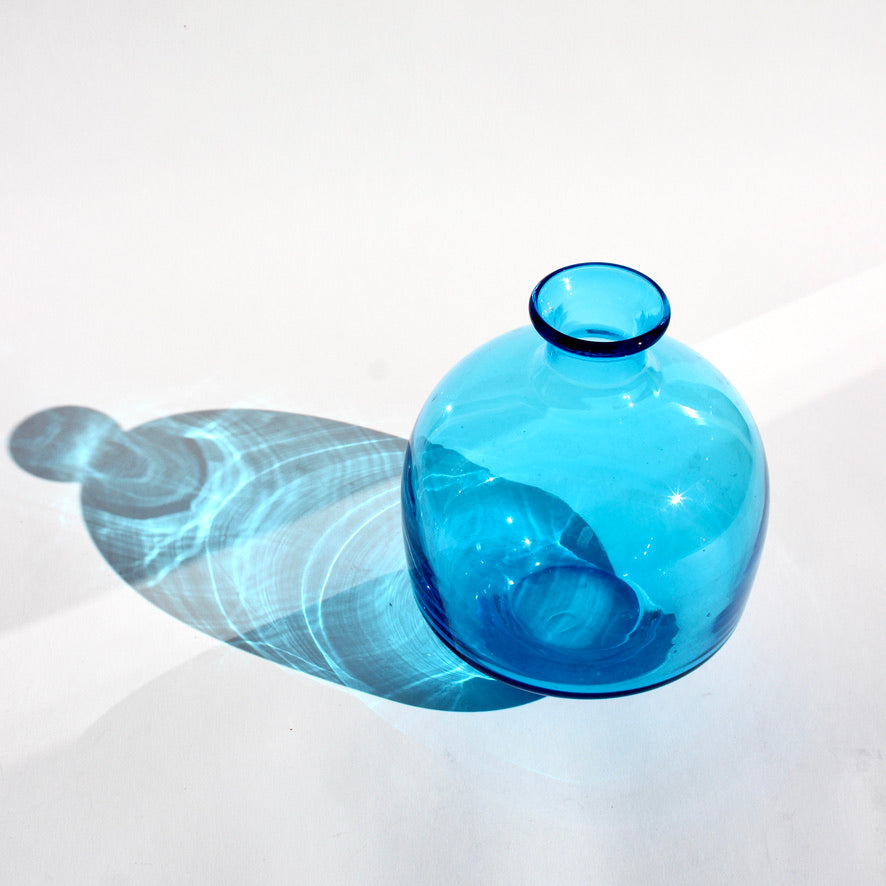 vibrant blue glass vase