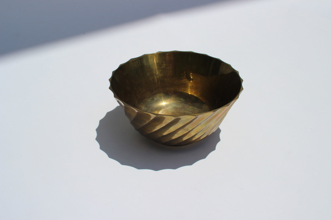 brass ribbed bowl