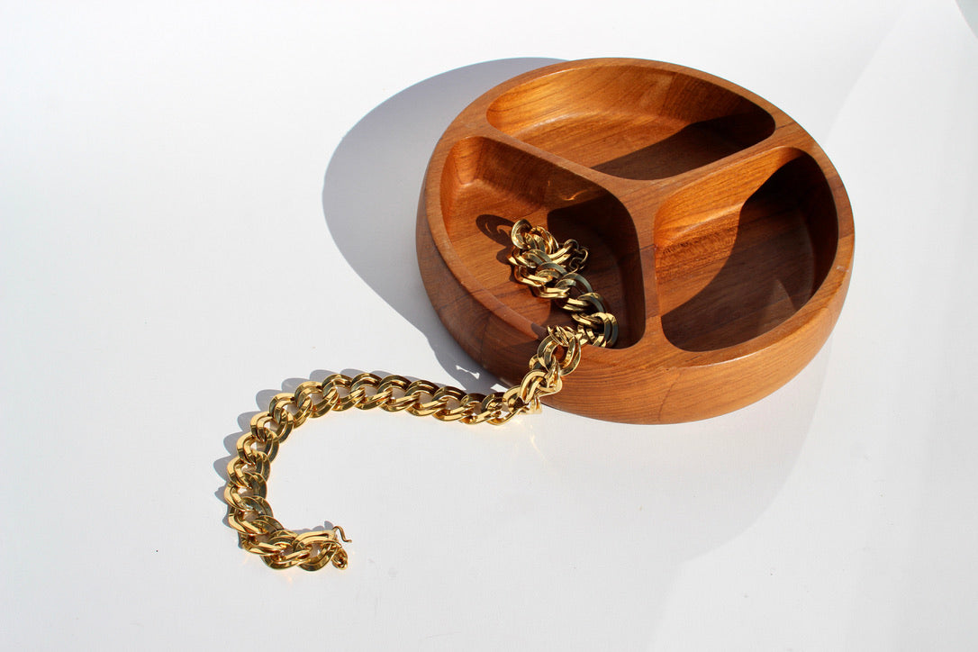 dansk teak snack tray