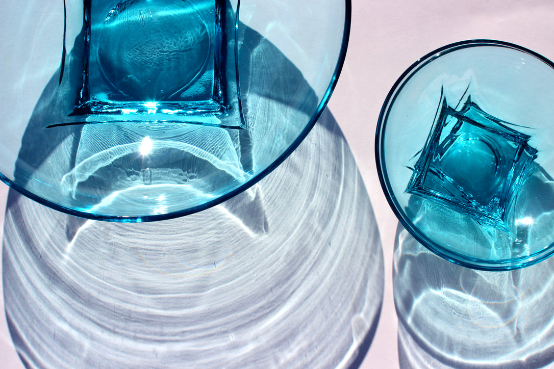 aqua serving bowl set