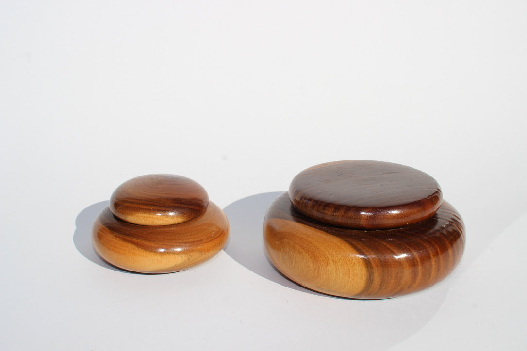 wooden lidded boxes