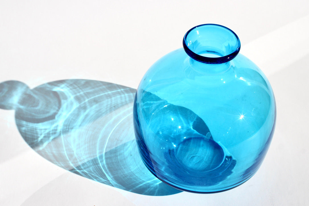 vibrant blue glass vase