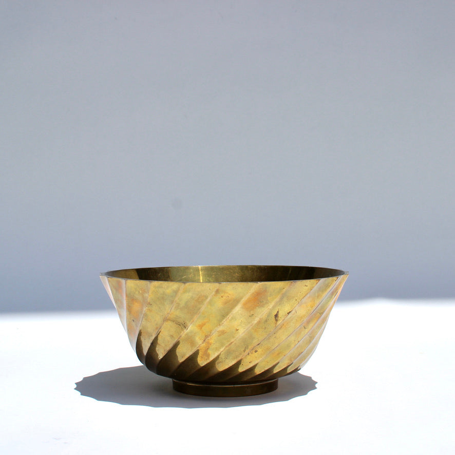 brass ribbed bowl