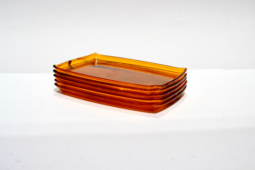 tortoise lucite MCM snack tray