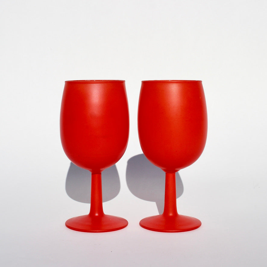 matte red orange wine glasses (2)