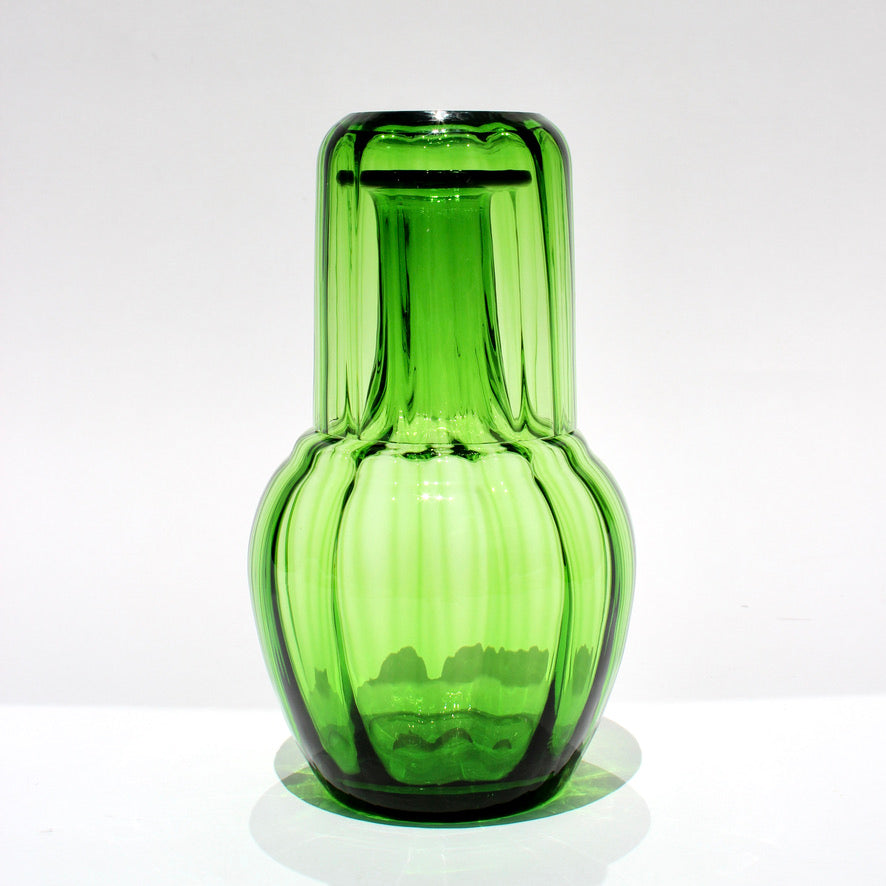 green optic water carafe + cup set